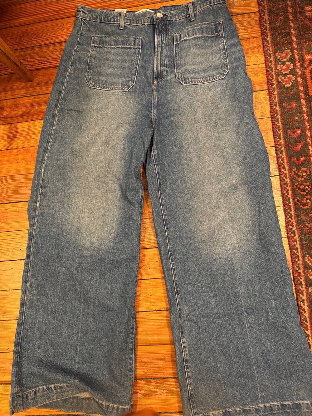 Reformation Wide-Leg Jeans in Medium Blue Denim